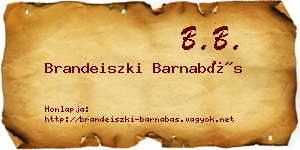 Brandeiszki Barnabás névjegykártya